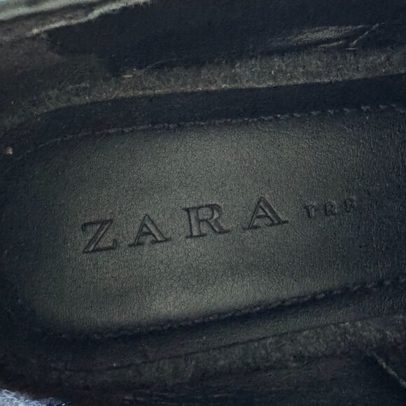 Zara Gray Felted Flannel Blucher Platform Track Sole 90s Academia Oxford Shoes - Picture 13 of 17